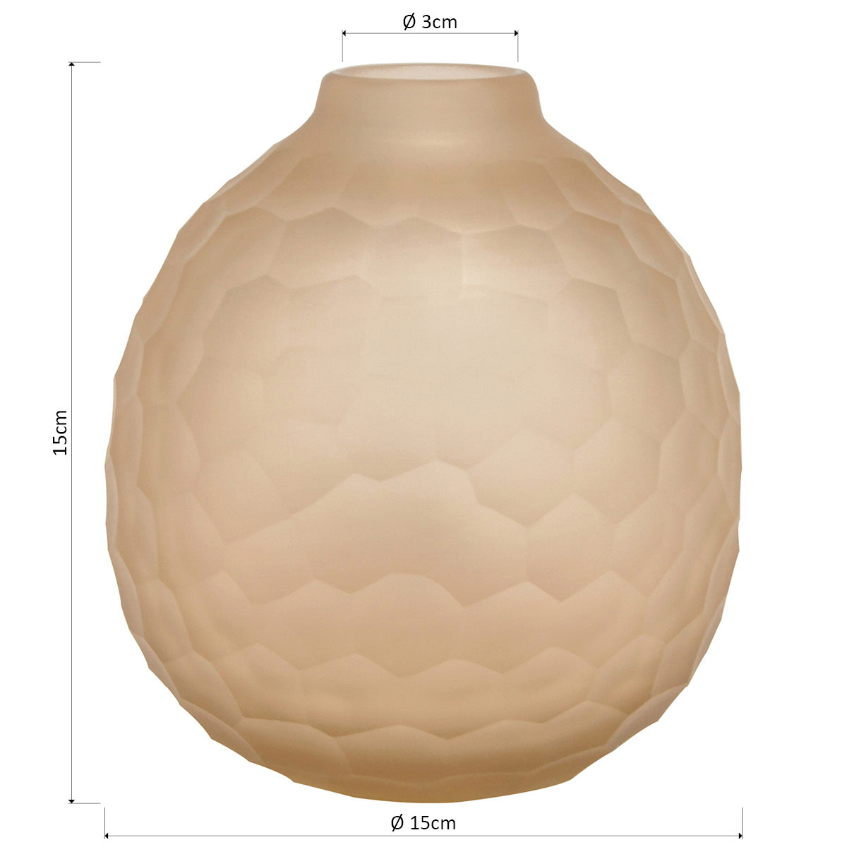 Vaso Moana Vidro Âmbar 16cm - Decoração Elegante para Flores