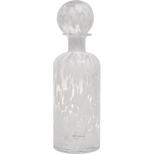 Garrafa Decorativa de Vidro Branco Messina com Tampa 34cm