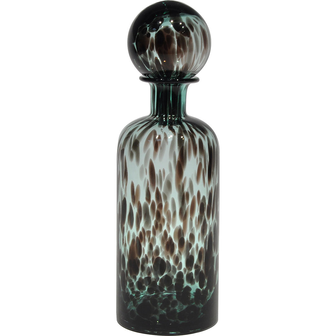 Garrafa Decorativa de Vidro Verde Messina 40cm com Tampa 1,05kg