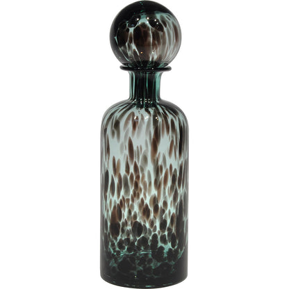 Garrafa Decorativa de Vidro Verde Messina 40cm com Tampa 1,05kg