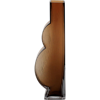 Vaso Ficarella Vidro 35x5x11cm Âmbar