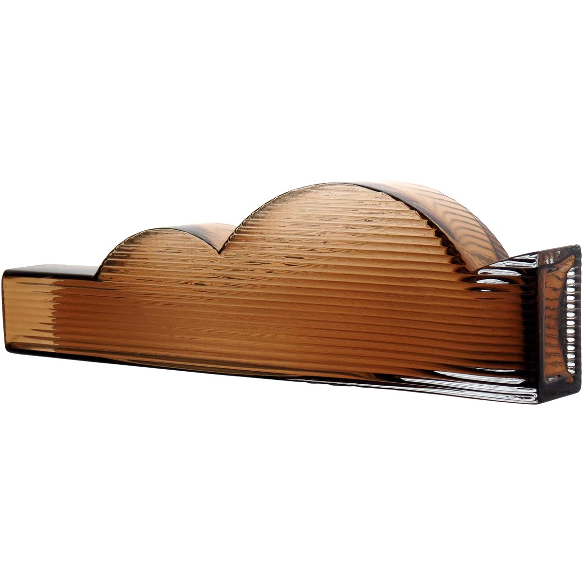 Vaso Ficarella Vidro 35x5x11cm Âmbar