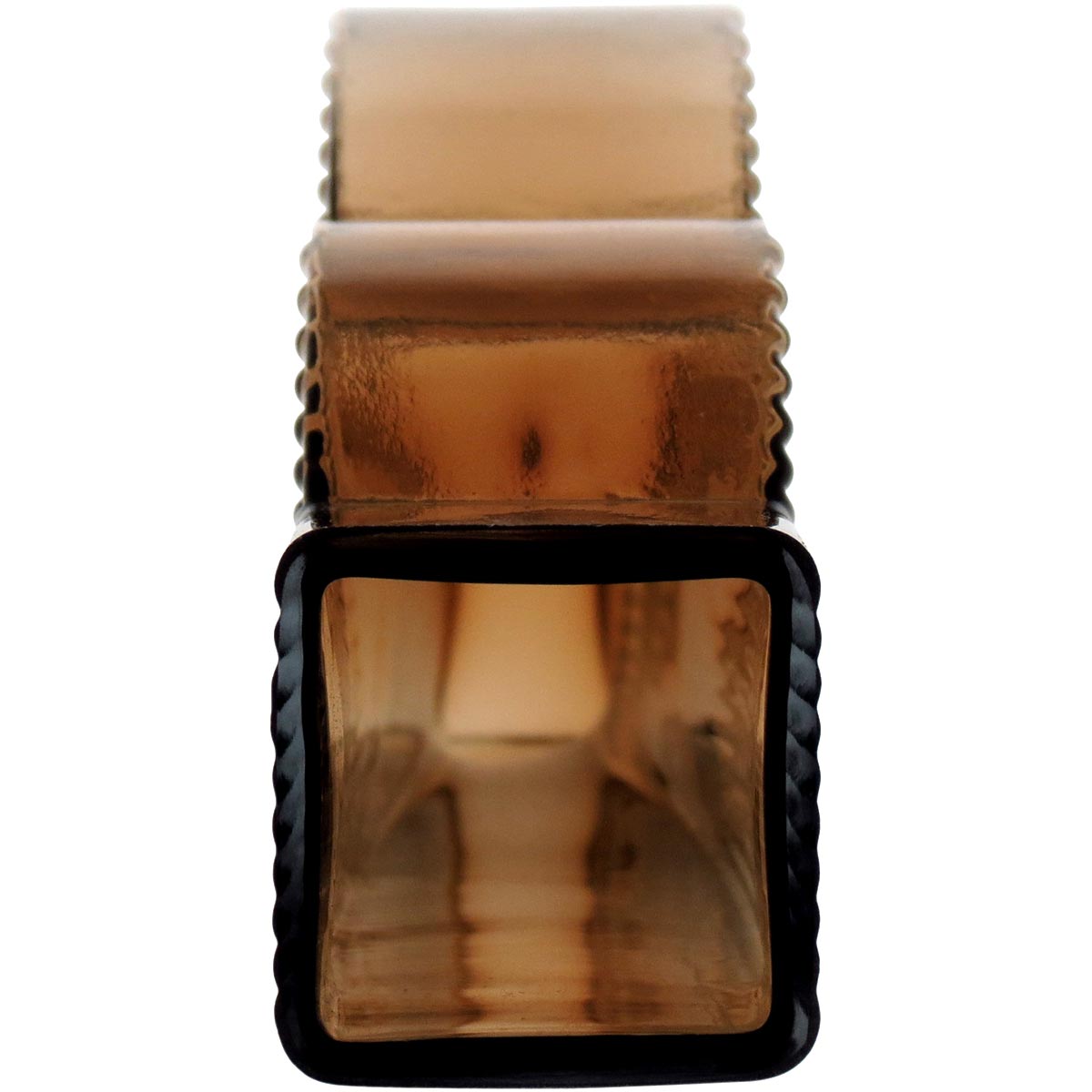 Vaso Ficarella Vidro 35x5x11cm Âmbar