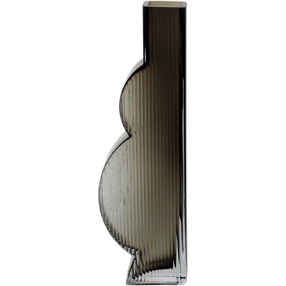 Vaso Decorativo em Vidro Cinza Ficarella 34,2x10,4cm para Flores