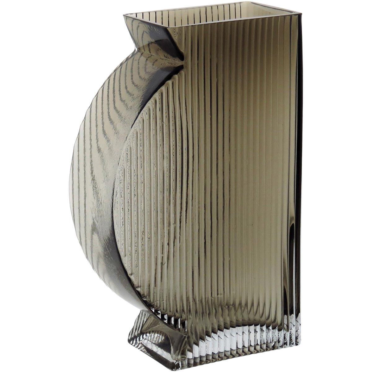 Vaso de Vidro Marinella Cinza 20x12x6cm - Decoração Elegante