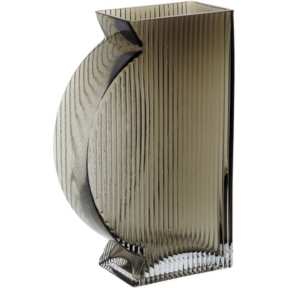 Vaso de Vidro Marinella Cinza 20x12x6cm - Decoração Elegante