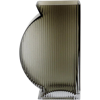 Vaso de Vidro Marinella Cinza 20x12x6cm - Decoração Elegante
