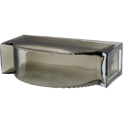 Vaso de Vidro Marinella Cinza 20x12x6cm - Decoração Elegante