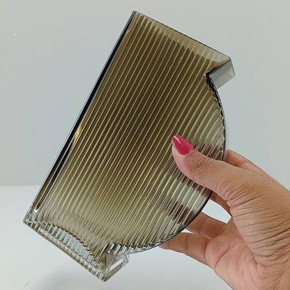 Vaso de Vidro Marinella Cinza 20x12x6cm - Decoração Elegante