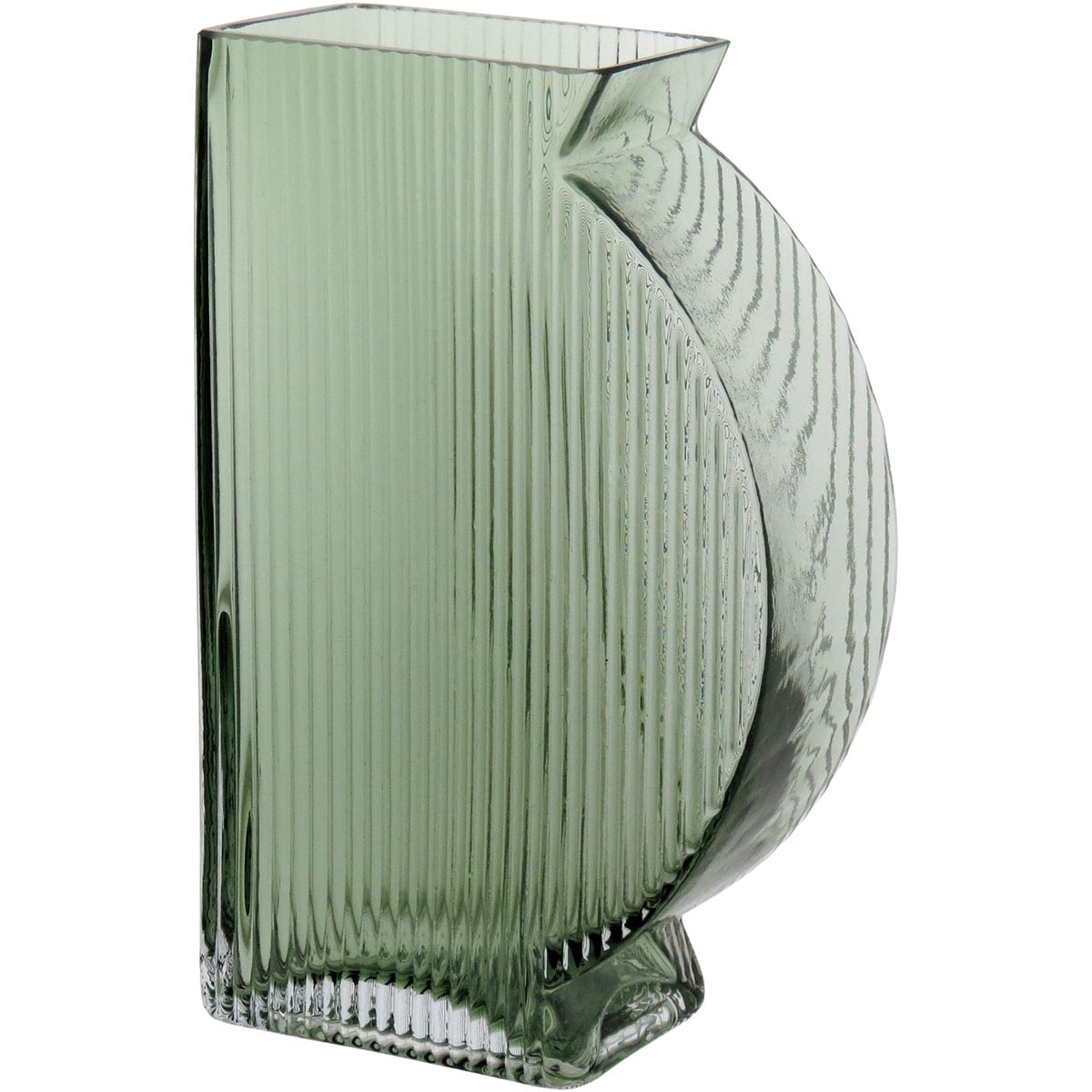 Vaso de Vidro Verde Marinella 20x12x6cm para Decoração Elegante