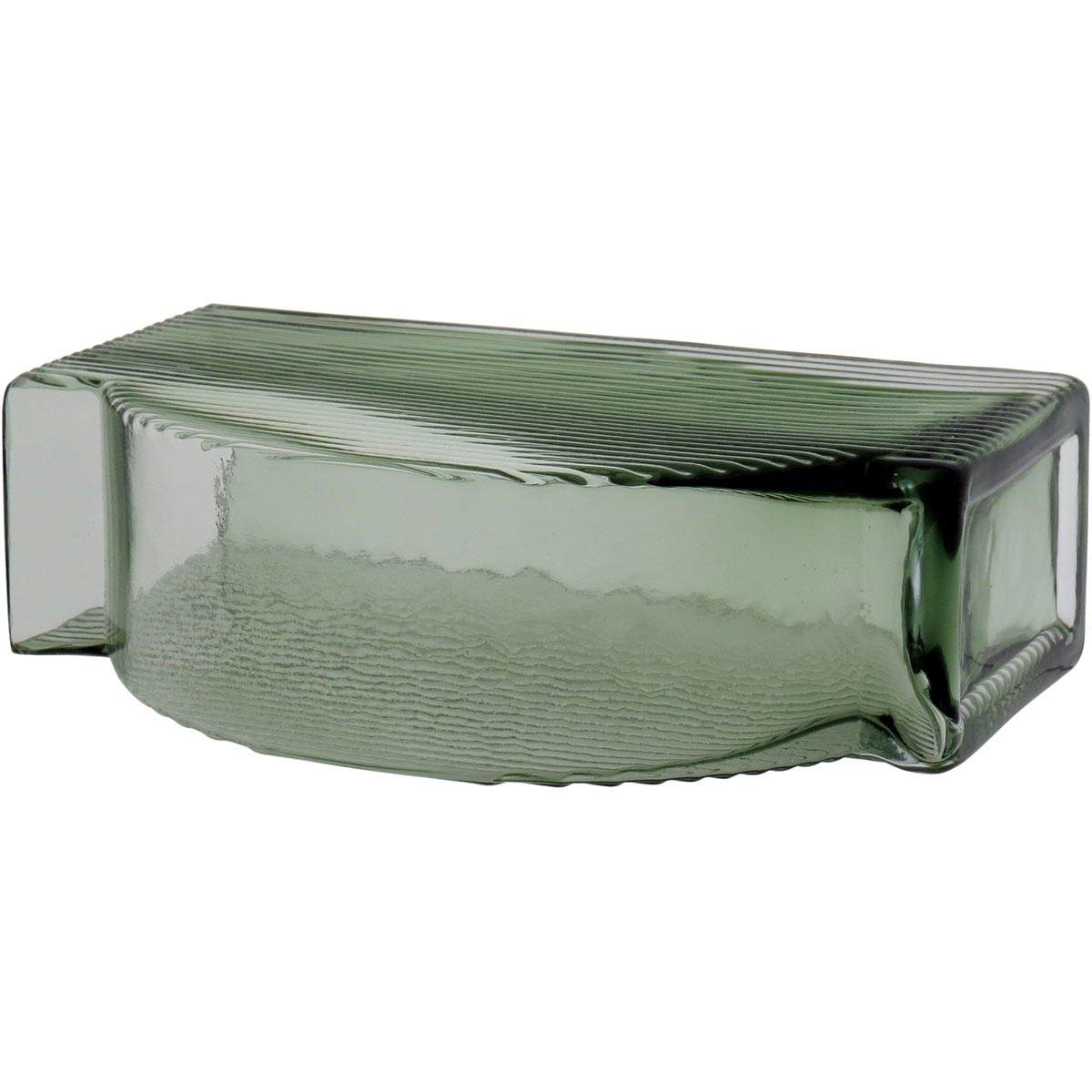 Vaso de Vidro Verde Marinella 20x12x6cm para Decoração Elegante