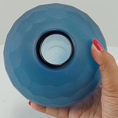 Vaso Decorativo Moana em Vidro Azul 11,5x13,3cm