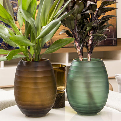 Vaso Sanvalero Vidro 22x17x17cm Âmbar