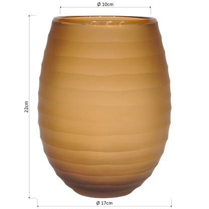 Vaso Sanvalero Vidro 22x17x17cm Âmbar
