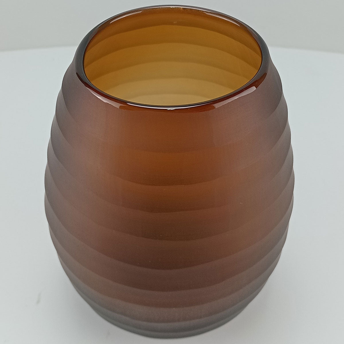 Vaso Sanvalero Vidro 22x17x17cm Âmbar