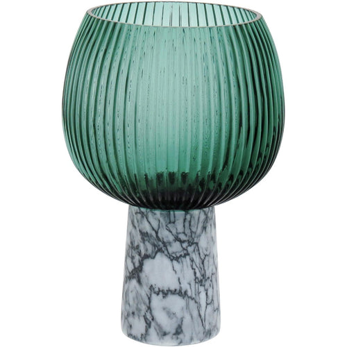 Centro de Mesa Beretta Verde com Pé de Vidro 22x15x15cm