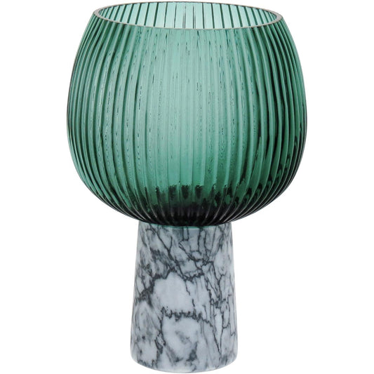 Centro de Mesa Beretta Verde com Pé de Vidro 22x15x15cm