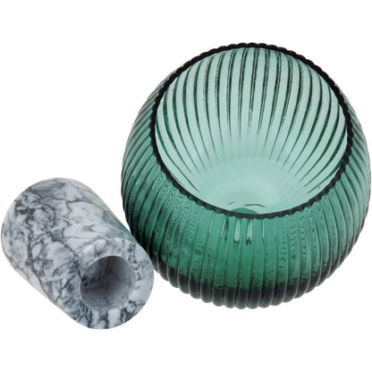 Centro de Mesa Beretta Verde com Pé de Vidro 22x15x15cm