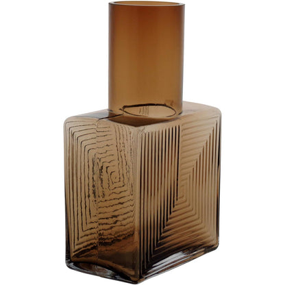 Garrafa Decorativa Sanvictor Vidro Âmbar 23x14x8cm à Prova de Vazamentos