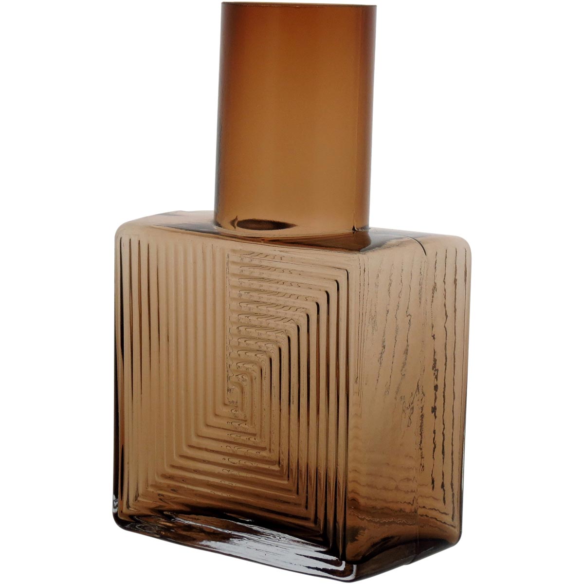 Garrafa Decorativa Sanvictor Vidro Âmbar 23x14x8cm à Prova de Vazamentos