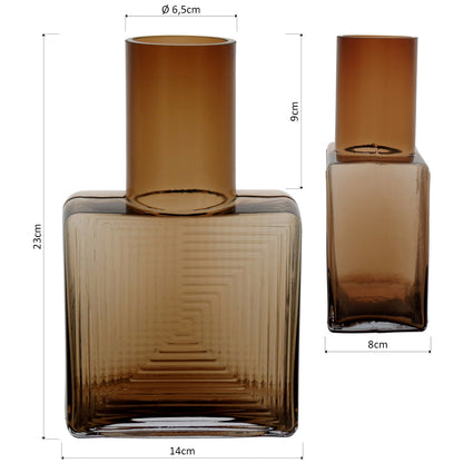 Garrafa Decorativa Sanvictor Vidro Âmbar 23x14x8cm à Prova de Vazamentos