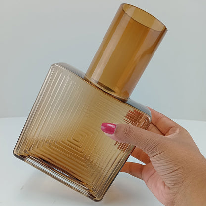 Garrafa Decorativa Sanvictor Vidro Âmbar 23x14x8cm à Prova de Vazamentos