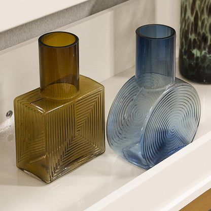 Garrafa Decorativa de Vidro Azul Sanvictor 23x16x8cm à Prova de Vazamentos