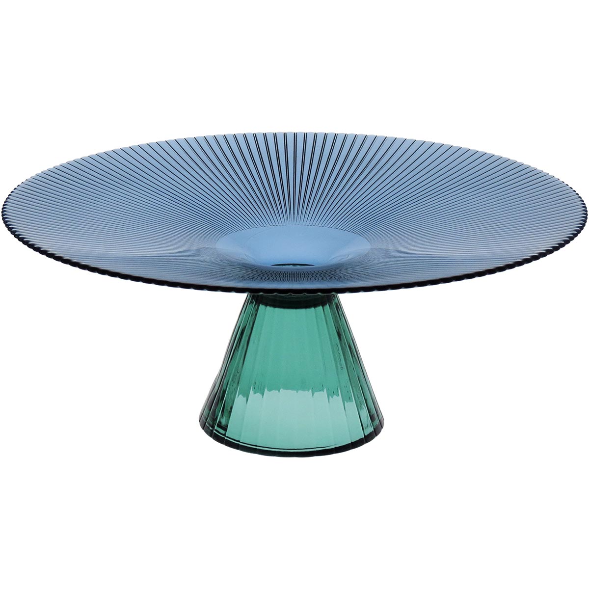 Centro de Mesa Beretta Vidro Azul 14x33cm Decorativo Elegante