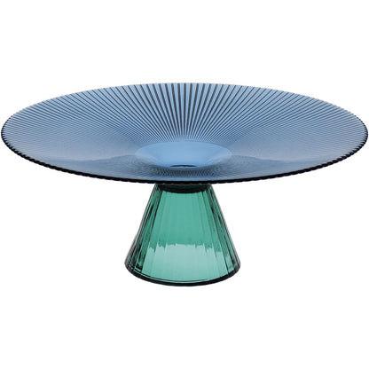 Centro de Mesa Beretta Vidro Azul 14x33cm Decorativo Elegante