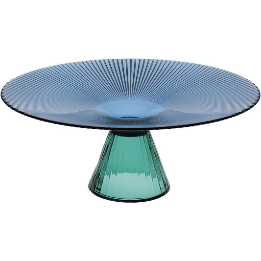 Centro de Mesa Beretta Vidro Azul 14x33cm Decorativo Elegante