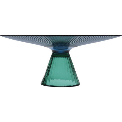 Centro de Mesa Beretta Vidro Azul 14x33cm Decorativo Elegante