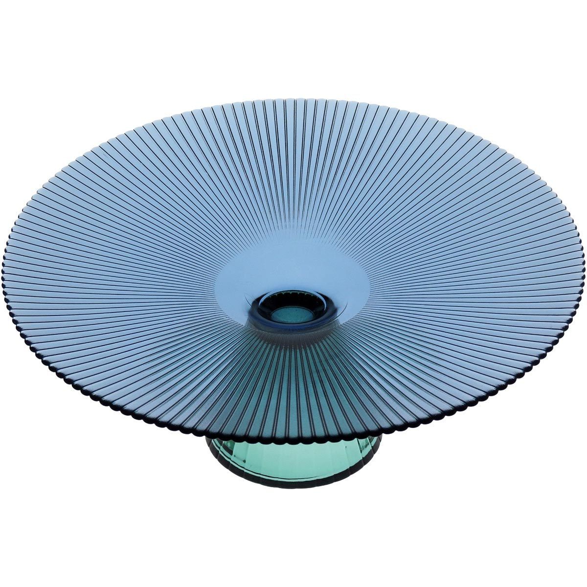 Centro de Mesa Beretta Vidro Azul 14x33cm Decorativo Elegante