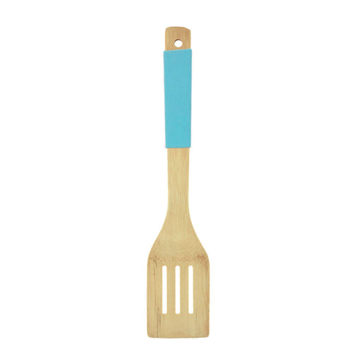 Espátula Vazada Silicone Azul 30cm Mai Home - Cabo Antiderrapante