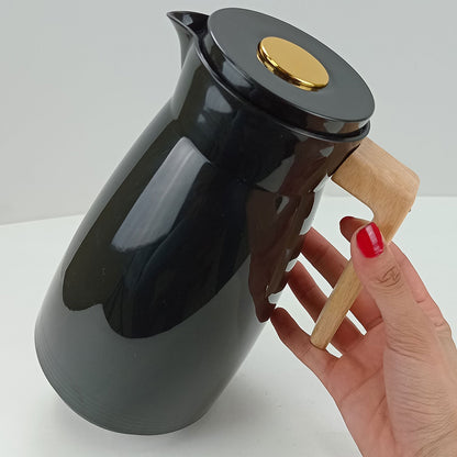 Garrafa Térmica Maison Ampola Plástico Preto 1L 26x13x13cm À Prova de Vazamentos