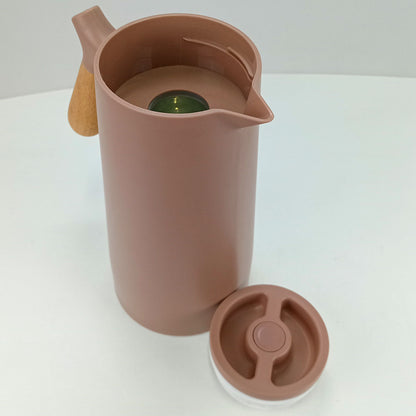 Garrafa Térmica Norden Ampola Plástico 1L Rosê Isolamento Térmico