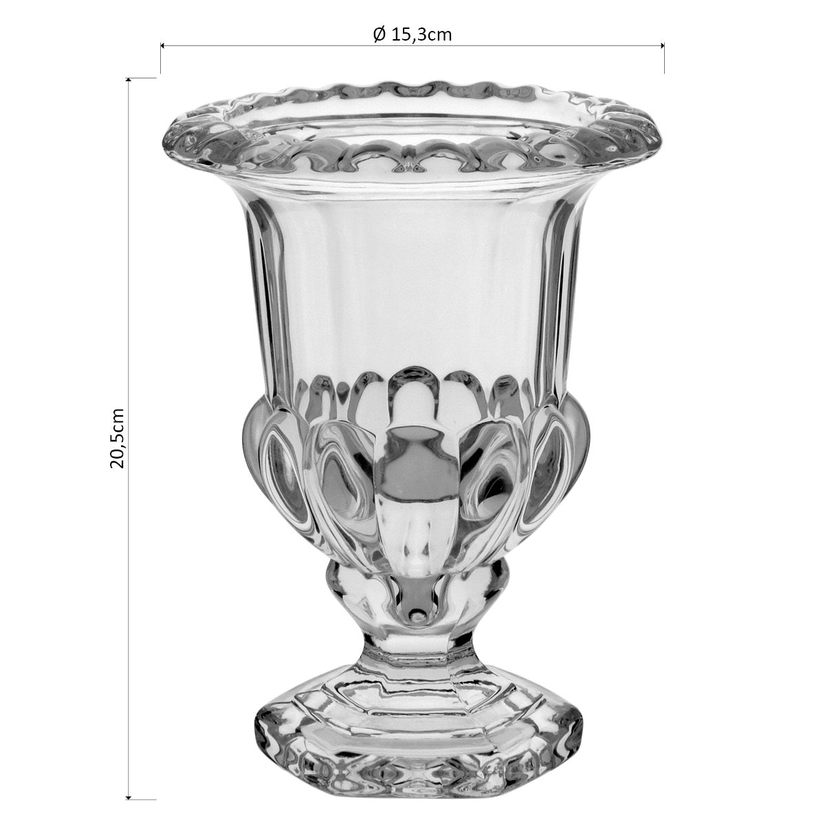 Vaso Proença Cristal Eco 20x15x15cm Transparente