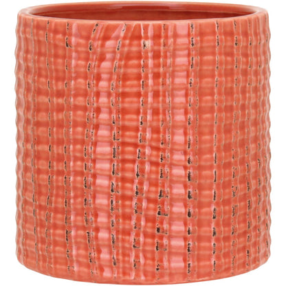 Cachepô Cerâmica Laranja 14x14cm para Plantas - Elegante e Durável