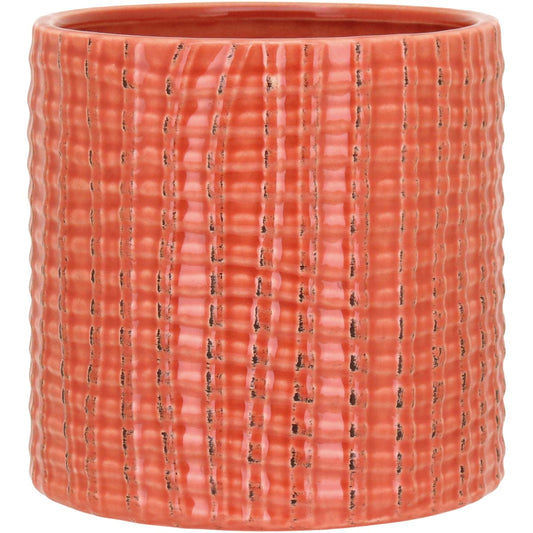 Cachepô Cerâmica Laranja 14x14cm para Plantas - Elegante e Durável