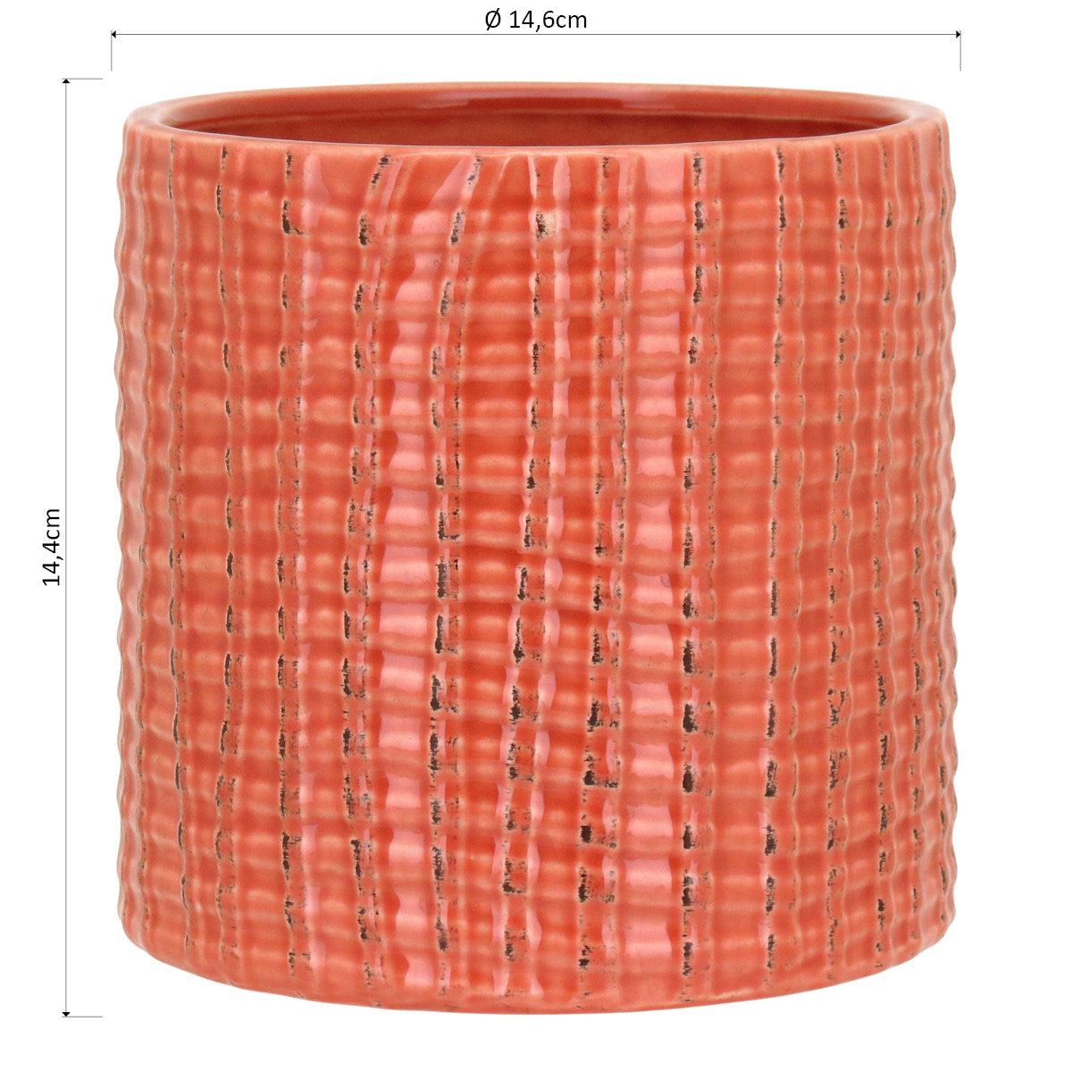 Cachepô Cerâmica Laranja 14x14cm para Plantas - Elegante e Durável