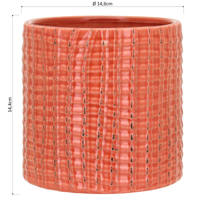 Cachepô Cerâmica Laranja 14x14cm para Plantas - Elegante e Durável
