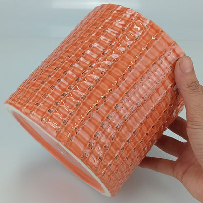 Cachepô Cerâmica Laranja 14x14cm para Plantas - Elegante e Durável