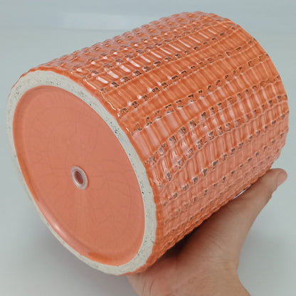 Cachepô Cerâmica Laranja 14x14cm para Plantas - Elegante e Durável