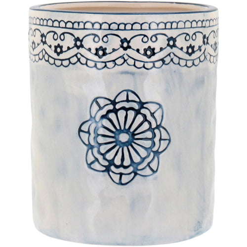 Cachepô Cerâmica Azul 16x13cm para Plantas - Decoração Elegante