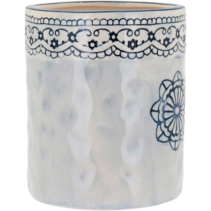 Cachepô Cerâmica Azul 16x13cm para Plantas - Decoração Elegante