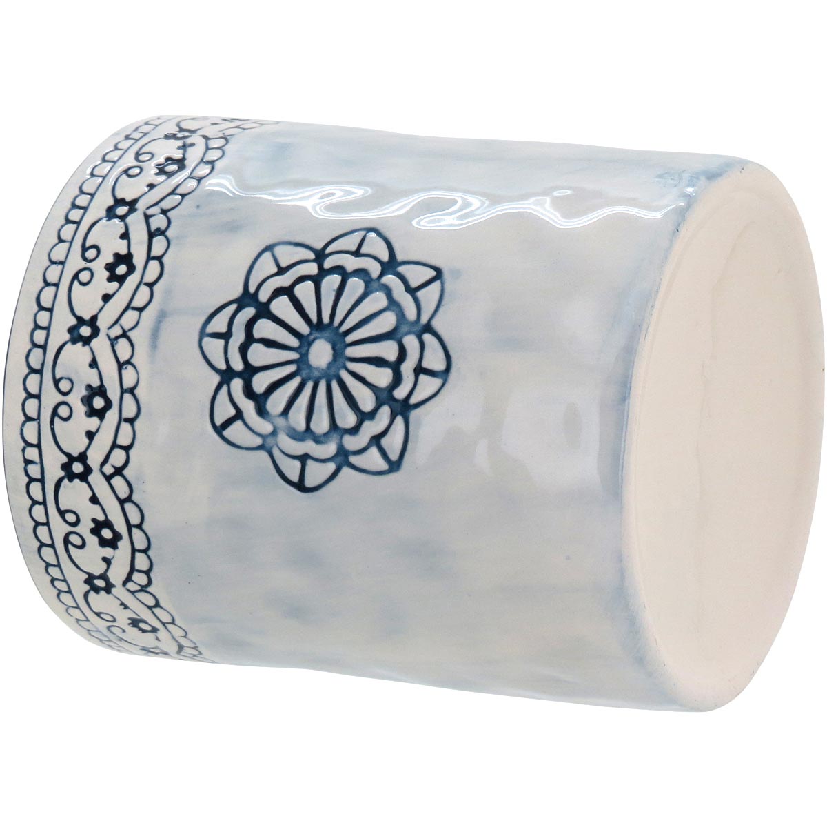 Cachepô Cerâmica Azul 16x13cm para Plantas - Decoração Elegante