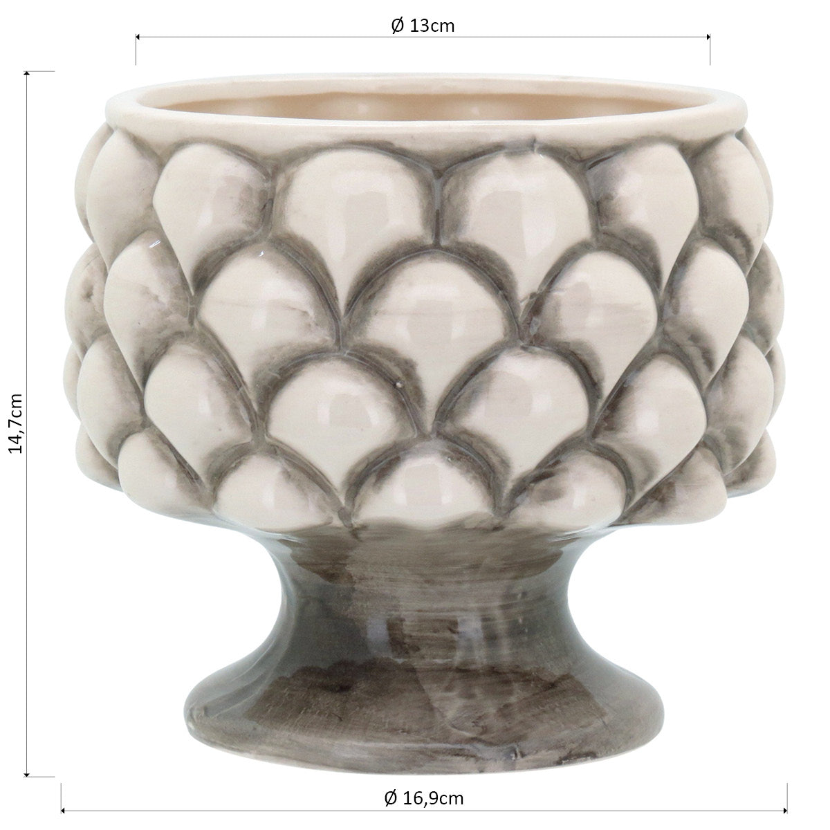 Cachepô de Cerâmica Creme 15x15cm para Plantas - Elegante e Durável