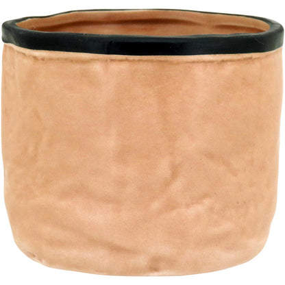 Cachepô de Cerâmica Bege 10x12cm para Plantas Decorativas