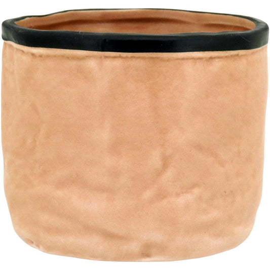 Cachepô de Cerâmica Bege 10x12cm para Plantas Decorativas