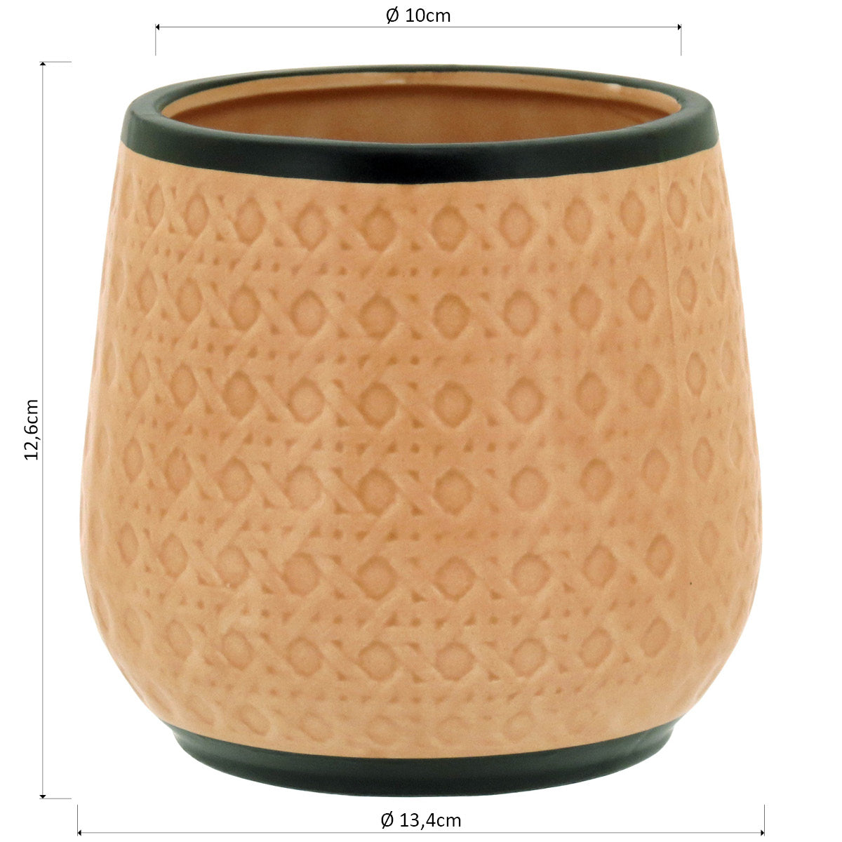 Cachepô de Cerâmica Bege 13x13cm para Plantas - Estilo e Durabilidade