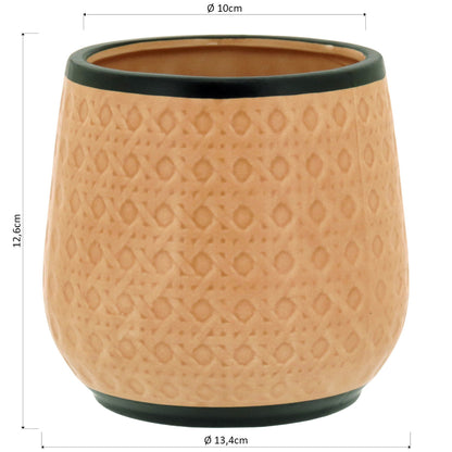 Cachepô de Cerâmica Bege 13x13cm para Plantas - Estilo e Durabilidade